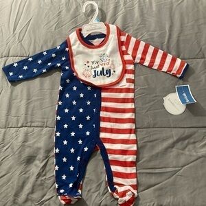 4th of July One Piece with a Bib